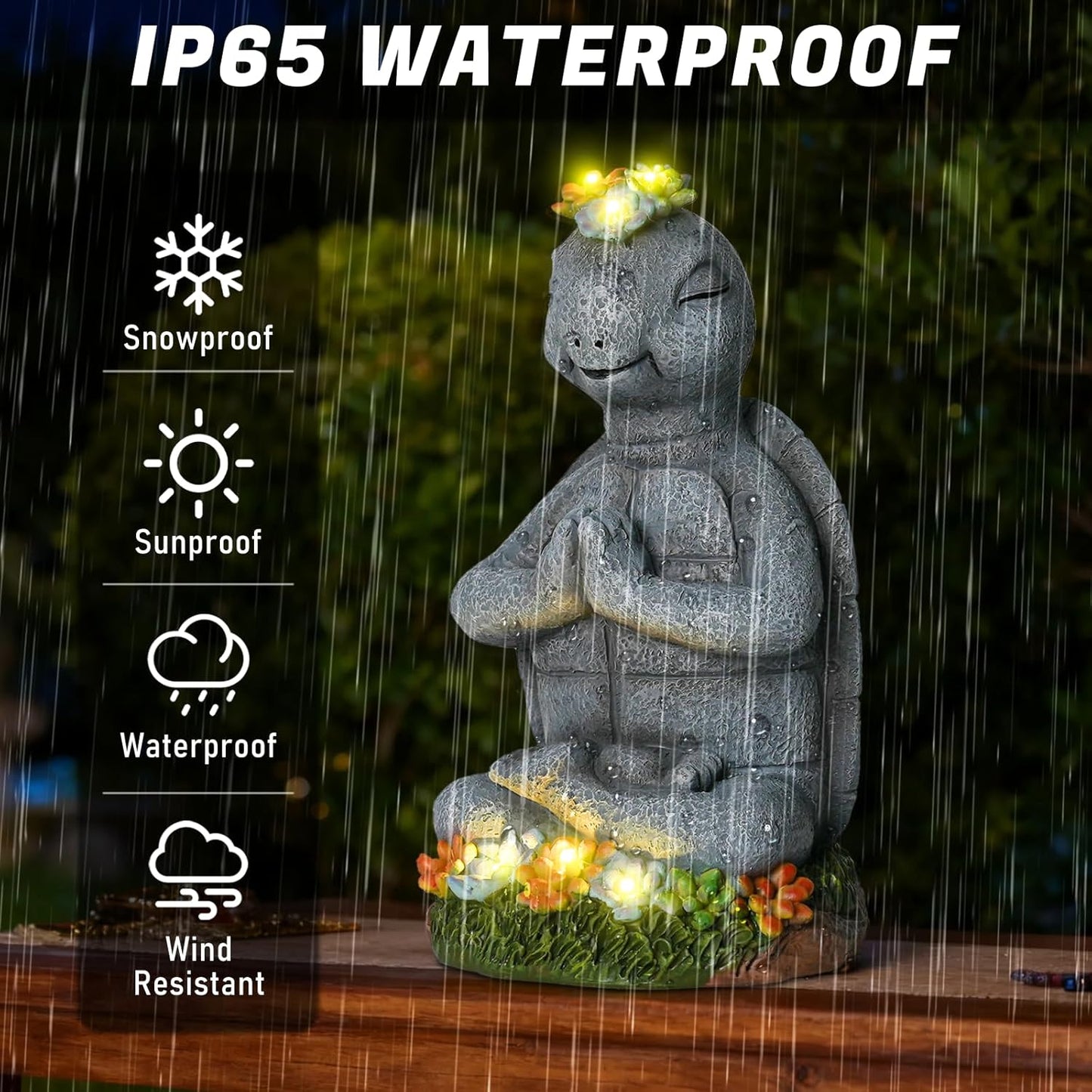 Solar Turtle Decor Garden Turtle Figurines with LED Light Birthday Gifts for Women Turtle Outdoor Decor for Patio Yard Garden Home Decor