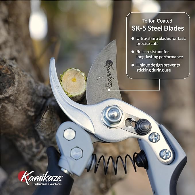 Heavy-Duty Professional Pruning Shears for Gardening, Featuring Ergonomic Rotating Handle to Reduce Hand Fatigue, SK5 High-Carbon Steel Blade, Cuts Branches Up to 0.8 Inch, Garden Clippers Shears
