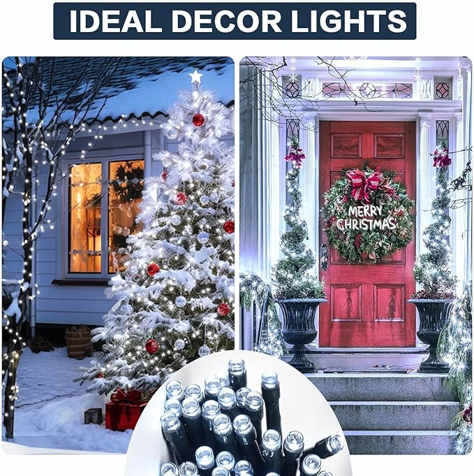 6 Pack Solar String Lights Outdoor, 600 LED Extra-Long 236Ft Solar Lights Outdoor with 8 Lighting Modes, IP65 Waterproof for Garden, Patio, Xmas, Balcony, Tree, Wedding, Party Decor (White)