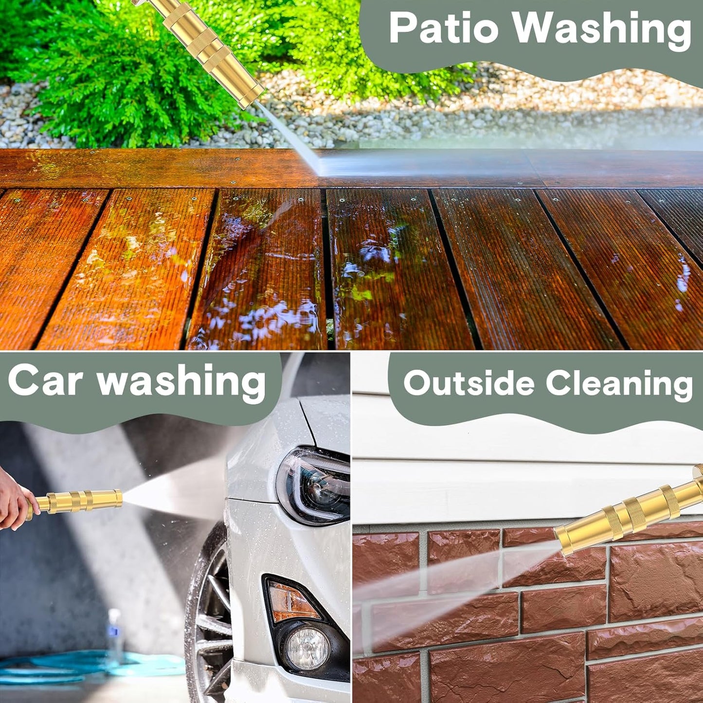 Twinkle Star Heavy-Duty Brass Adjustable Twist Hose Nozzle, 2 Pack, TWIS3432