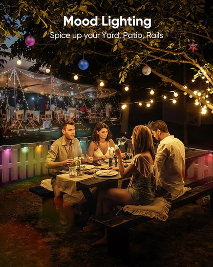 JACKYLED 16 Pack Deck Lights Solar Powered Color Changing, Outdoor Solar Fence Lights Waterproof LED Stair Lights for Patio Step Railing Wall Garden