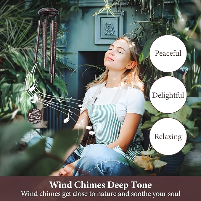 Memorial Gifts for Loss of Dad, 25'' Memorial Wind Chimes for Loss of Father, Sympathy Gifts for Lose of Dad Father, Bereavement/Condolence/Remembrance Gifts