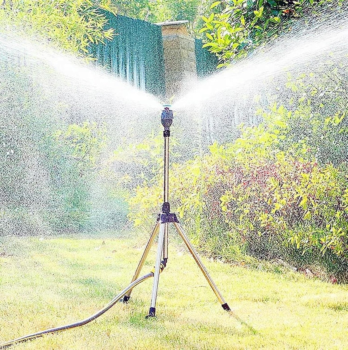 2023 New Rotating Tripod Sprinkler W/Tripod Rotation Water Spray, 360 Degree Automatic Rotating Sprinkler, Telescoping Tripod Automatic Rotating Sprinkler for Large Area Yard Garden Lawn (A Set)