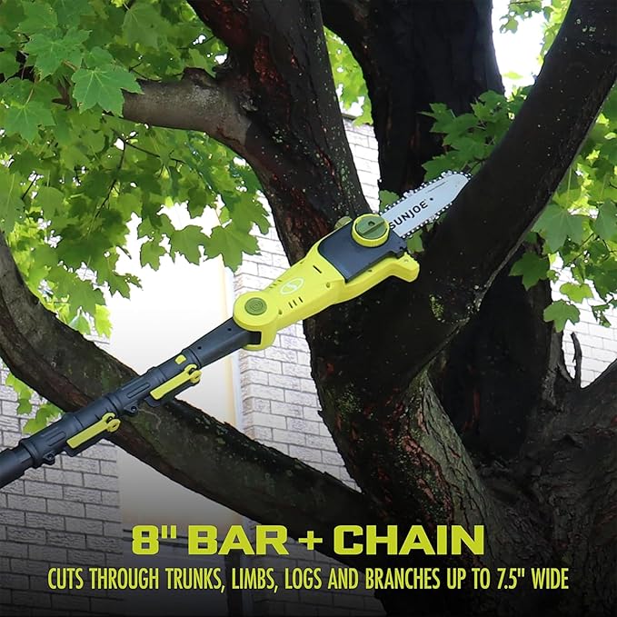 Sun Joe 24V IONMAX Cordless Lawn Care System, Grass and Hedge Trimmer Outdoor Combo Power Tool Kit with 8” Pole Saw, Batteries, and Charger, GTS4002C