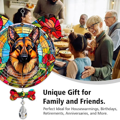 German Shepherd Dog Ears Wind Spinner, German Shepherd Wind Spinner Hanging for Yard and Garden