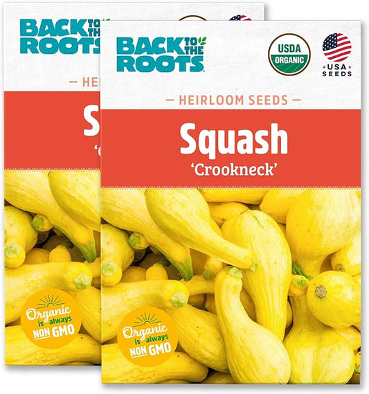 Back to The Roots 100% Organic Heirloom Seeds - Squash Value Pack (4g Total)
