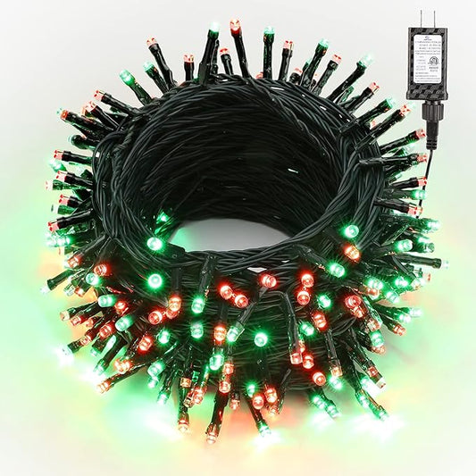 Brizled Red & Green Christmas Lights, 78.74ft 240 LED Outdoor Christmas Lights Connectable, 8 Modes Mini Xmas Light String Plug-in Mini Xmas Tree Light with Timer for Outside Garden Party Decor