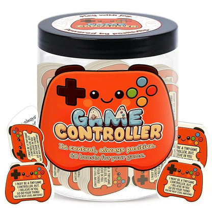 Positive Game Controller Jar With 60 Affirmation Cards – Gamer Gifts For Teen Boys, Emotional Support Game Controller, Husband - Dad Birthday Gift, Game Controller Gift For Son