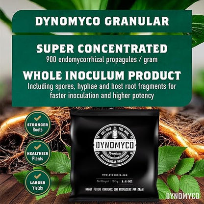 DYNOMYCO Mix 4-in-1 Mycorrhizal Grow Kit for Bigger Yields & Healthier Plants - Includes Concentrated Mycorrhizae, MHB & Bio-stimulants, Premium Coco Coir, and Biodegradable Grow Bags