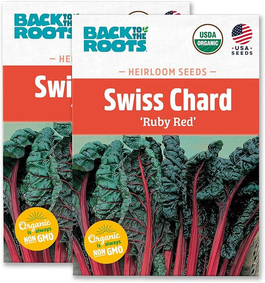 Back to The Roots 100% Organic Heirloom Seeds - Swiss Chard Value Pack (420mg Total)