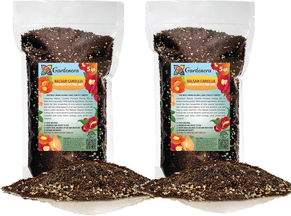 Gardenera Premium Balsam Camellia Potting Soil Mix - Perfect Balance of Nutrients, Drainage, and Aeration for Thriving Blooms - 10 Quart