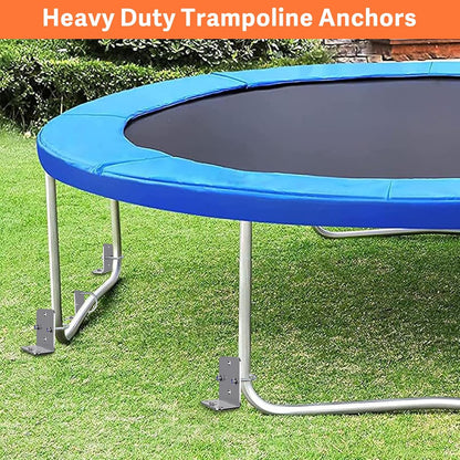 Eurmax USA Ground Anchors Heavy Duty Adjustable L-Shaped Head Shed Tent Stakes Trampoline Anchors, Trampoline Stakes for Sheds,Swing Sets,Mobile Home,Carports Set of 4(Silver)