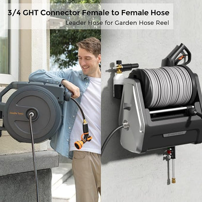 Giraffe Tools Leader Hose 5ft x 5/8", Custom Length, Heavy Duty, No Kink, Flexible, Rubber Garden Hose, Leakproof Water Hose with Female to Female Fittings, 600 Burst PSI