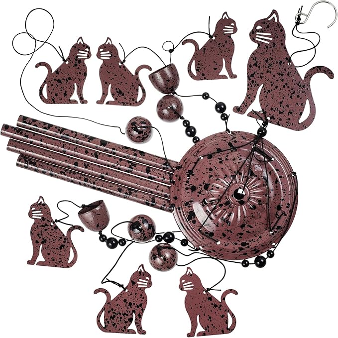 Cats Wind Chimes Outdoor/Indoor Decoration -Hand-Made Cats Wind Catcher, Music Wind Chimes, Cat Chimes, Blessing Wind Chime, Mobile Cat Wind Bells Gifts for Mom,Home,Balcony,Tree,Festival,Garden Decor