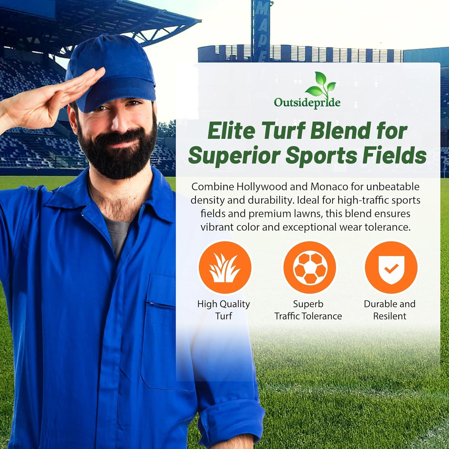 Outsidepride Full House Bermuda Grass Seed Mix - 2 lbs. Premium Warm Season Turf Blend of Traffic & Drought-Tolerant Monaco & Hollywood Bermuda Grass Seeds for Lawn, Golf Courses & Fairways