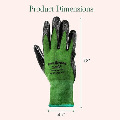 Pine Tree Tools Bamboo Gardening Gloves – Rubber Coated, Touchscreen Friendly, Breathable & Lightweight – for Men & Women