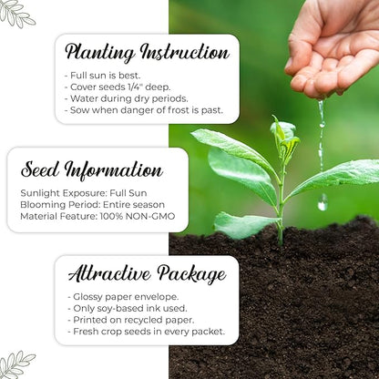 Pollinator Paradise Seed Mix (20 Packs) Seeds Packets for Humming Birds, Butterflies and Bees - Ideal for Wedding Party Favors Bridal Shower School Events Thank You Corporate Event Memorials