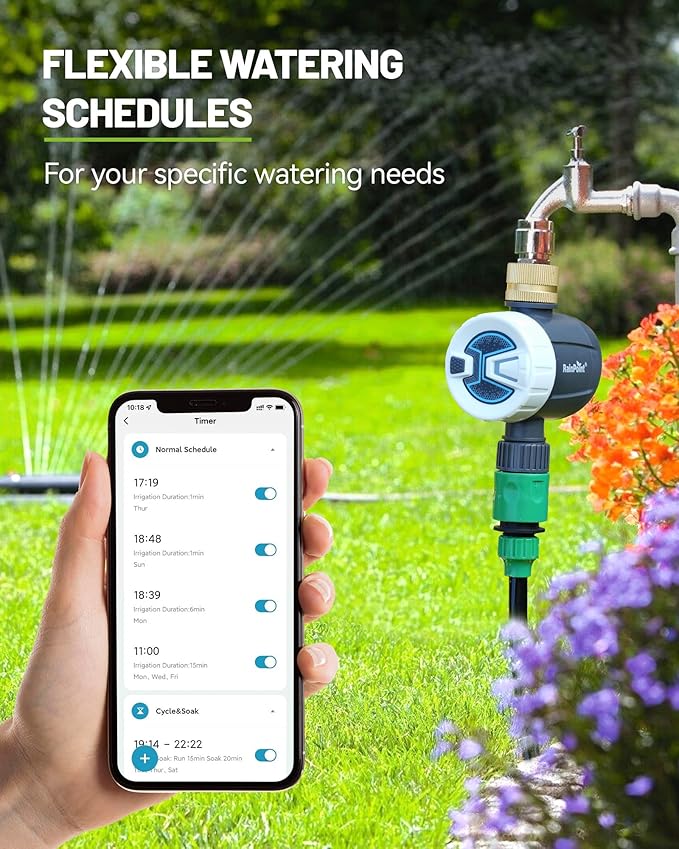 RAINPOINT Sprinkler Timer, WiFi Water Timer for Garden Hose, Smart Irrigation Controller, APP Remote Control (2.4Ghz WiFi Connection)