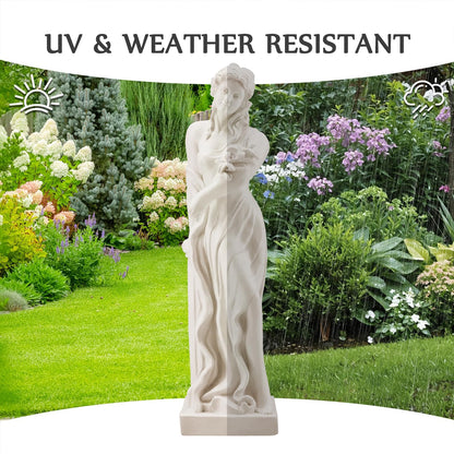 Nymph Garden Statue Large, 51" H Goddess of Spring Flowers Roman Style Sculpture Decoration, Outdoor Statue for Patio Lawn Porch Decor