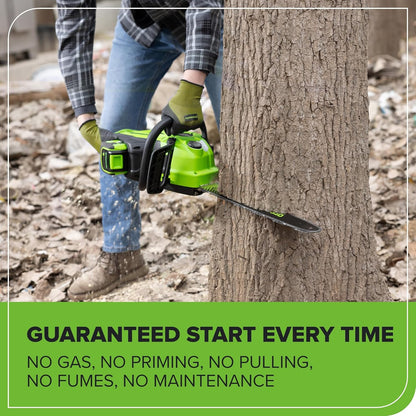 Greenworks 40V HP 18" BL Chainsaw Kit with 5.0Ah HP Battery and 5A Rapid Charger