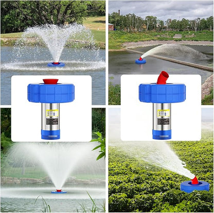 15000 GPH Pond Fountain Aerator - Fully Automatic 110V, 750W (1HP) Floating Fountain and Pond Aerator for Large and Small Outdoor Ponds and Lakes - Pond Fountain with 100 Feet Power Cord.