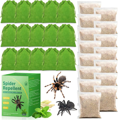 Spider Repellent for Indoor, 15 PCS Natural Spider Deterrent Pouches Peppermint Oil Spiders Roach Ant Away, Pest Control Spider Repellant Solution for House Garage Patio Attic, Family & Pet Safe