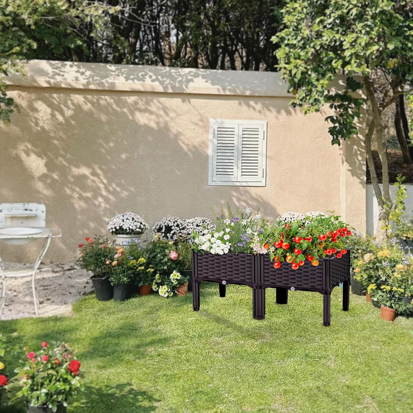 Raised Garden Bed with Legs, Large Planter Box Raised Garden Beds Outdoor, Rectangular Elevated Planter Box for Gardening Vegetables, Flowers, Fruits and Plants, 31.5"(L) x 15.7"(W) x 14.5"(H)