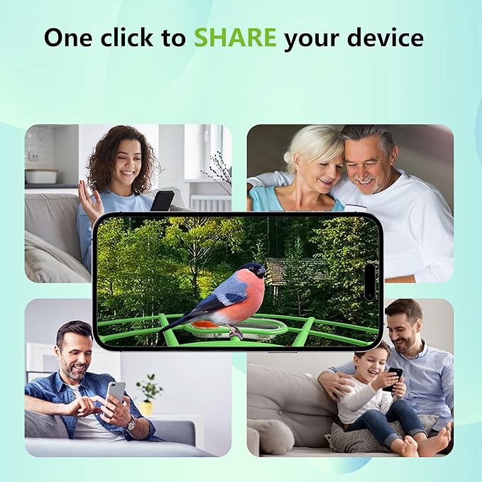 Bird Feeder with Camera, AI Birds Identification, Solar Powered, Live View, Instant Alerts, Capture Bird Videos, 2K HD Camera, Ideal Gift for Family and Enthusiasts (Green)