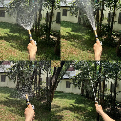 Garden Hose Nozzle Bundle with Shut-Off Valve Set High-Pressure Heavy Duty Brass Adjustable Spray 3/4" GHT for Patio Garden Hose Sprayer (3PackSet)