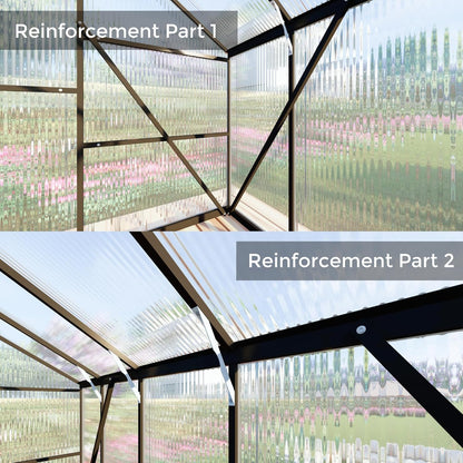 8x12 FT Greenhouses for Outdoors, Polycarbonate Greenhouse with PC Panels, Greenhouses for Outdoors for Yard, Garden, Hobby, Dark Grey