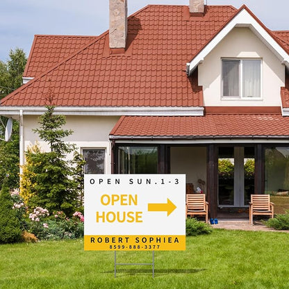 Custom Yard Sign with Stakes, Personalized Decorative Signs for Outside, Customized Full Color Lawn Sign, Double Sided Print Signs Outdoor, 10 Pack 18”x24”