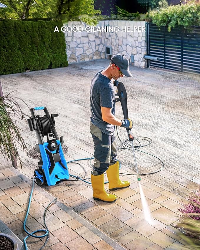 5000PSI Pressure Cleaner 4.0 GPM Adjustable Pressure,4.0 GPM Power Cleaner with Foam Cannon,4 Nozzles,33FT Hose and 500ml Soap Bottle for Home/Cars/Driveways/Patios/Fences