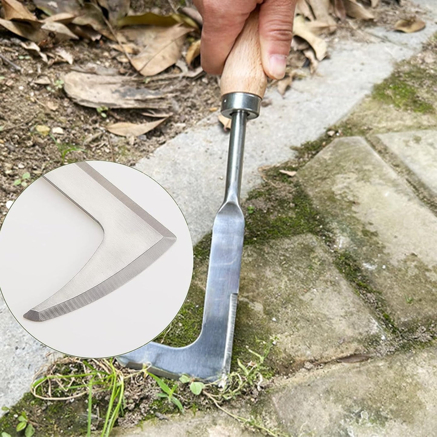 2 Pack Weed Puller Tool, Including a 4-Teeth Uprooting Weeding Tool and an L-Shaped Crack Weeder Tool, Ideal for Planting, Weeding, Sidewalk, and Patio.