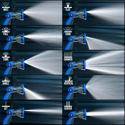 VIKING Hose Nozzle, Garden Hose Nozzle with 10 Spray Patterns, Adjustable Heavy Duty Thumb Control for Washing Car, Watering Plants, Washing Pets, and Home Use