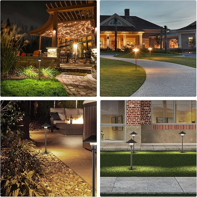 EDISHINE Low Voltage Pathway Lights, 3W 150 LM 3000K 16.5“ Tall LED Landscape Lights, 12V AC/DC 50,000Hrs Waterproof Aluminum Housing Outdoor Landscape Lighting for Path, Yard, Garden