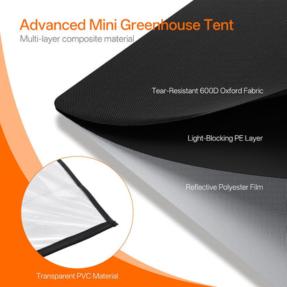 Bstrip Indoor Greenhouse with Grow Light, Plant Stand with 4 Pack 24W Full Spectrum Plant Lights , Plant Shelf with Tent for Indoor Plant, Seed Starting, Seed Tray, 29.5"x13.8"x59"