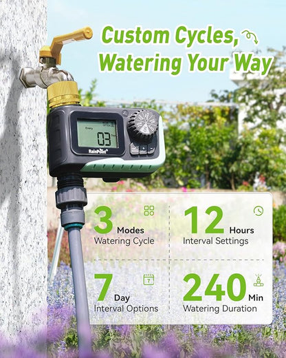 RAINPOINT Sprinkler Timer Outdoor, Water Timer for Garden Hose Faucet Timer, Programmable Watering Irrigation Timer with Rain Delay/Manual, V2, 2024 Release(Metal)
