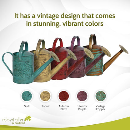 Robert Allen Home & Garden Robert Allen MPT01186, Vintage Copper Morgan Metal Watering Can, 1 Gallon