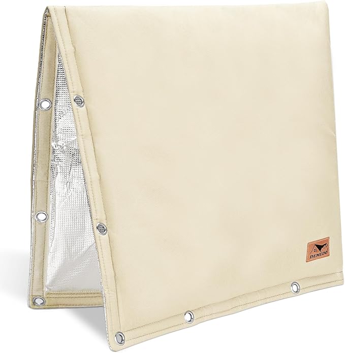 Backflow Preventer Insulation Cover - 2 Way Opening Pipe Insulation Cover for Irrigation Valve, Sprinkler Cover for Outside - Winter Freeze Protection Backflow Cover - 24" W x 24" H, Beige