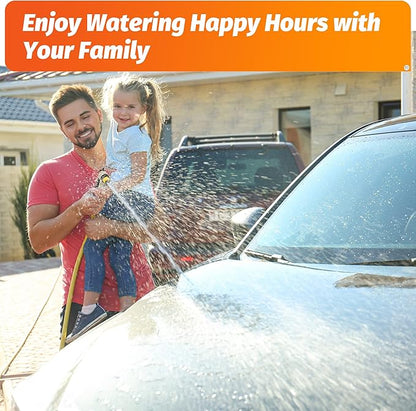 AUTOMAN Garden Hose Nozzle - 100% Metal High Pressure Spray Nozzle, Adjustable Spray Patterns, Labor-Saving, Heavy Duty for Garden Watering, Car Washing, Window Cleaning, Pets Showering