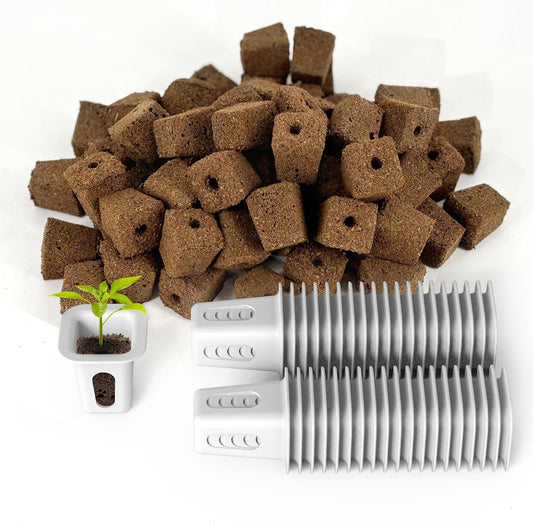 80Pcs Hydroponic Grow Sponges and 40Pcs Grow Baskets for Hydroponics Growing System，Ideal for NFT Systems，Seedling Starter Kit for Soilless Cultivation