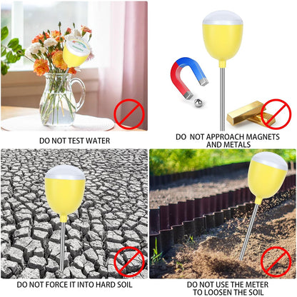 Soil Moisture Meter for Plant No Power Required Soil Hygrometer Plant Water Meter for Indoor and Outdoor Hous Plants, Garden, Farm, Lawn - Yellow