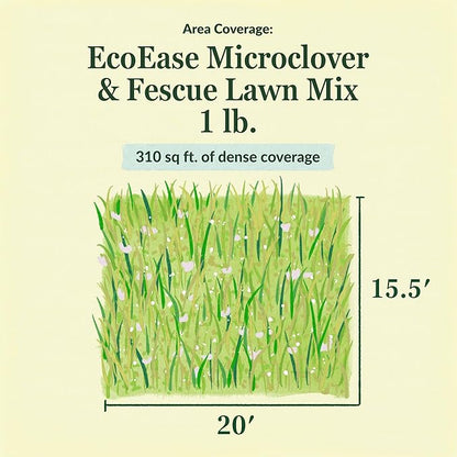 Ferry-Morse EcoEase Microclover and Fescue Low Maintenance Ground Cover Grass Seed Mix, 1lb