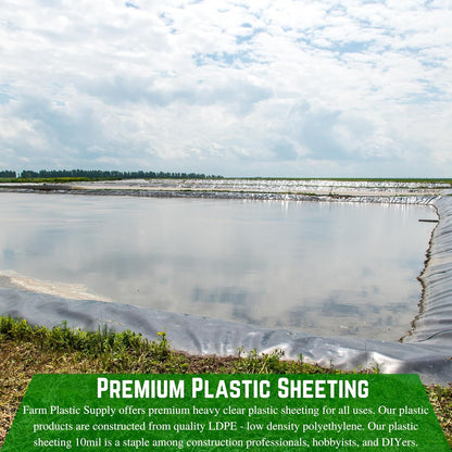 Farm Plastic Supply - Dura-Smooth Hydroponics Plastic Liner 20 mil Black/White - Hydroponic Growing Kit, Hydroponic Liner, Hydroponics, Hydroponic Growing, Pond Liner, Durasmooth (18' x 125')