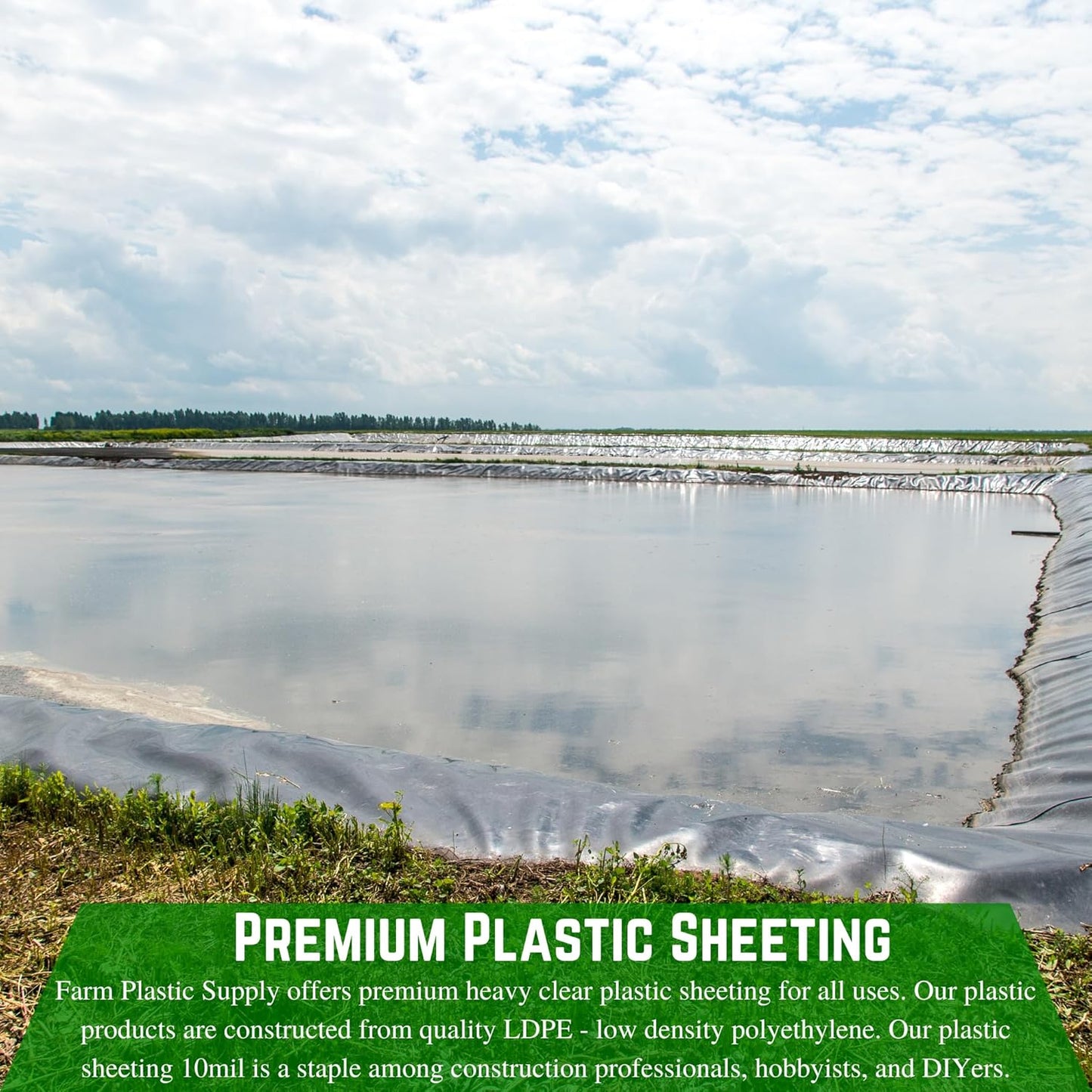 Farm Plastic Supply - Dura-Smooth Hydroponics Plastic Liner 20 mil Black/White - Hydroponic Growing Kit, Hydroponic Liner, Hydroponics, Hydroponic Growing, Pond Liner, Durasmooth (6' x 50')