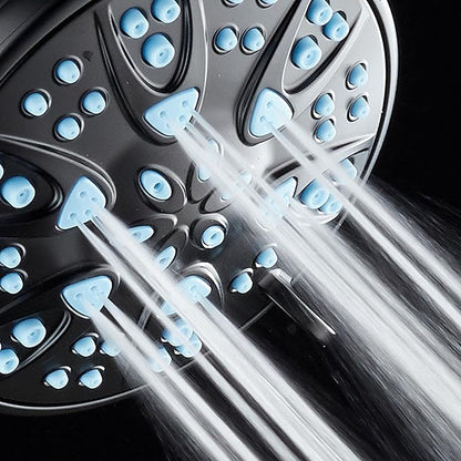 AquaDance Antimicrobial/Anti-Clog High-Pressure 6-Setting Hand with with Microban Nozzle Protection from Growth of Mold, Mildew & Bacteria for Stronger Shower! Aqua Blue Jets