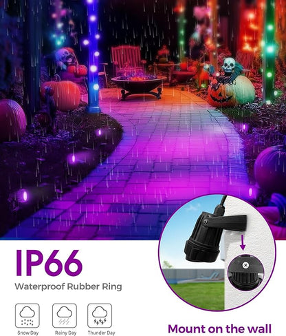 LOHAS Landscape Purple Light, Spot Lights Outdoor, 10W Dusk to Dawn Sensor LED Spotlights for Yard, IP66 Waterproof Pathway Outside Lights, 9.84-ft Cord, Lawn Decor Lamp, UL Listed,2 Pack