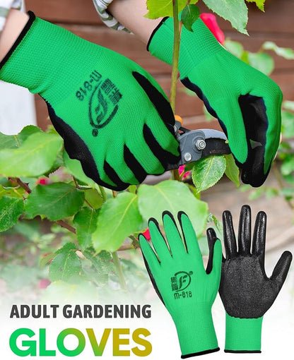 Honeydak 36 Pairs Gardening Gloves for Men Women Breathable Rubber Coated Garden Gloves