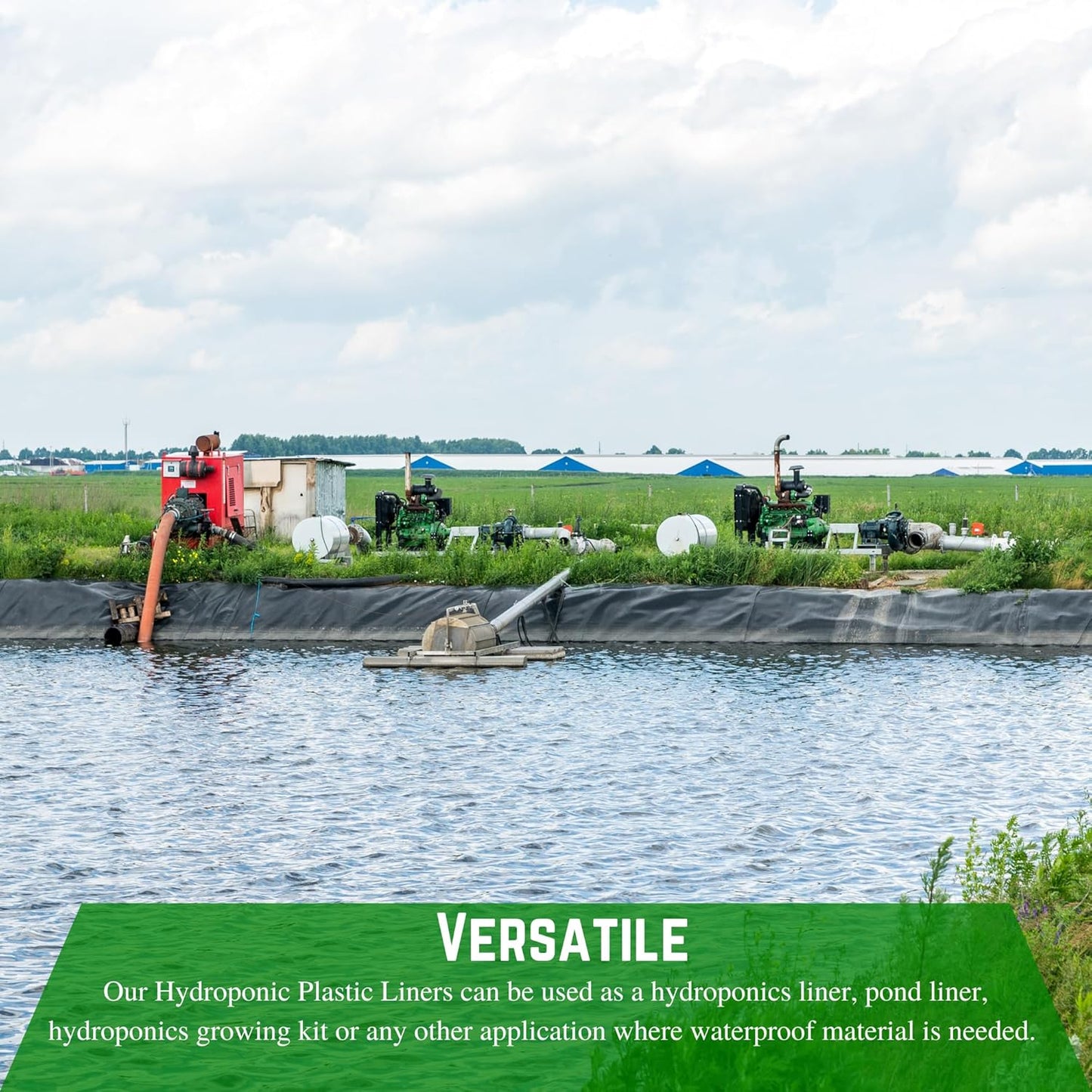 FPS - Dura-Smooth Hydroponics Plastic Liner 20 mil Black/White - Hydroponic Growing Kit, Hydroponic Liner, Hydroponics, Hydroponic Growing, Pond Liner, Durasmooth (24' x 75')