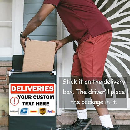 Custom Metal Delivery Sign for Packages, Waterproof Personalized Leave Packages Sign for Home, Leave Your Delivery Instruction on Signage (Normal style, 18"x12")